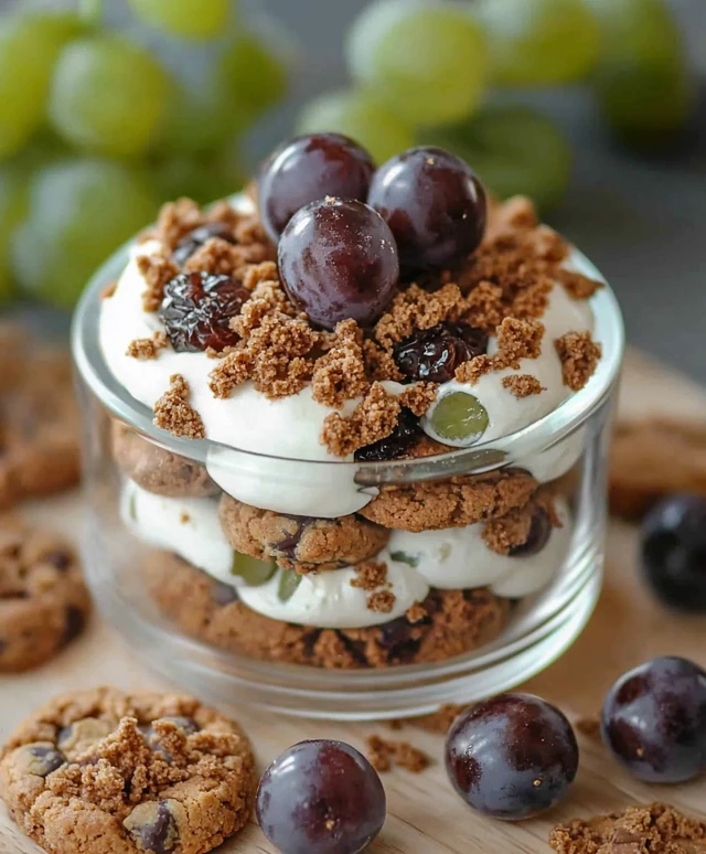 Weintrauben Keks Dessert