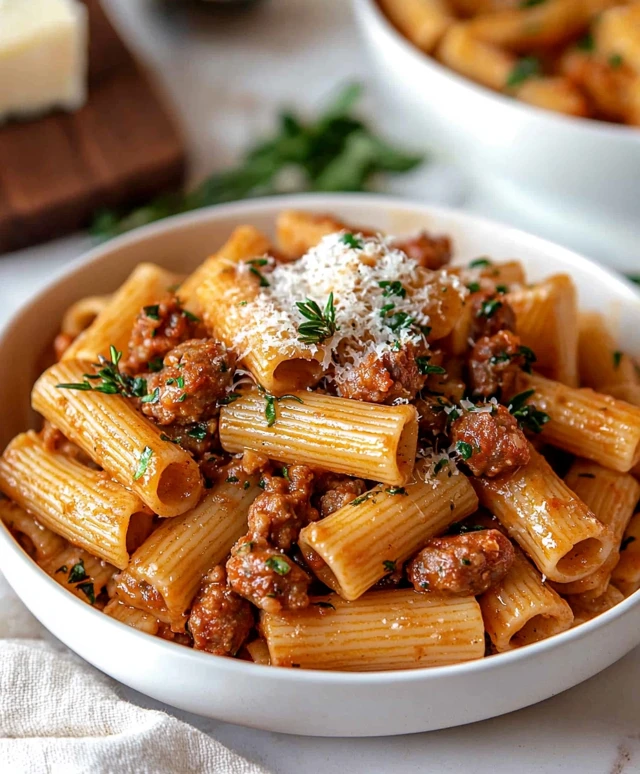 Wurst Rigatoni Nudeln