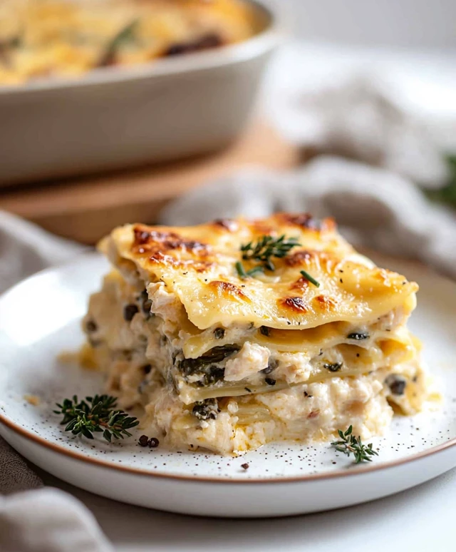 cremige Hühnerlasagne