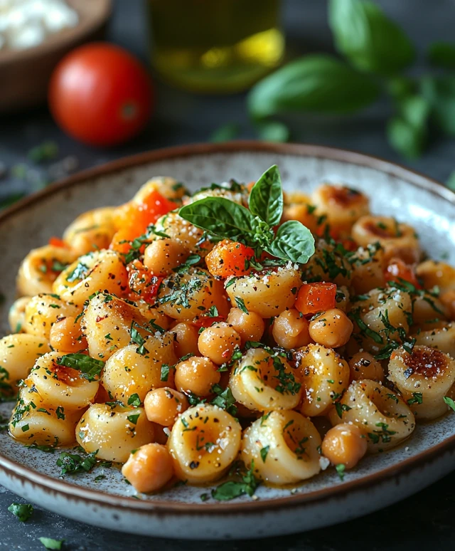 Orecchiette mit Gemüse und Kichererbsen