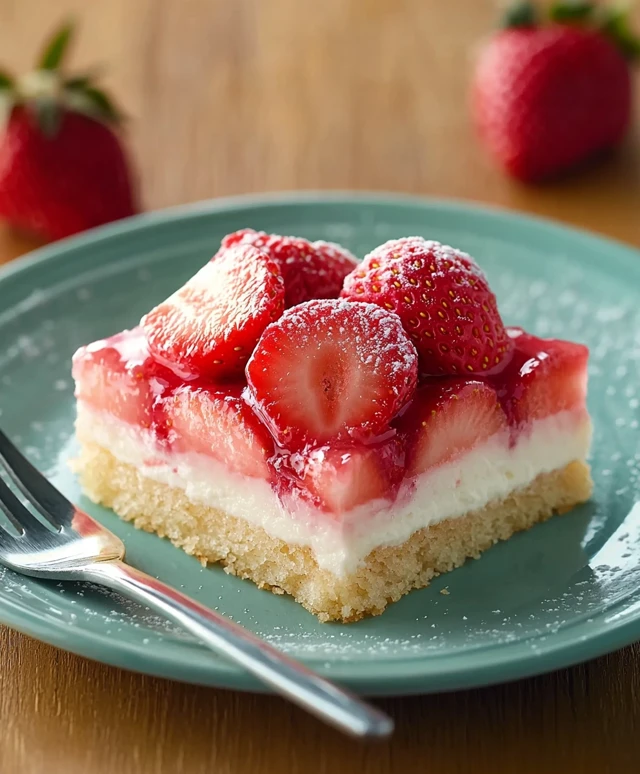 Erdbeer Sahne Dessertquadrate
