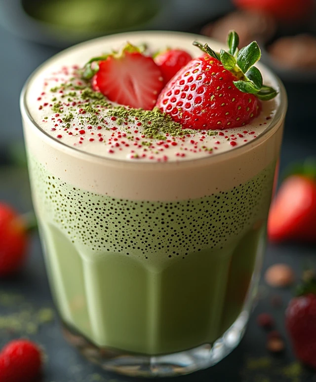 Erdbeer Matcha Latte