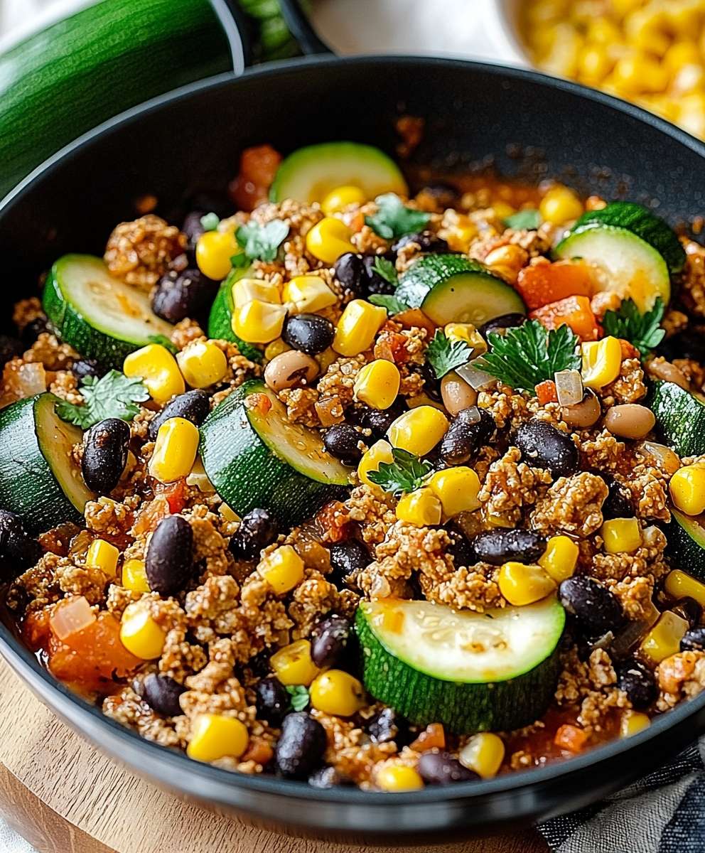 Putenhackfleischpfanne mit Gemüse