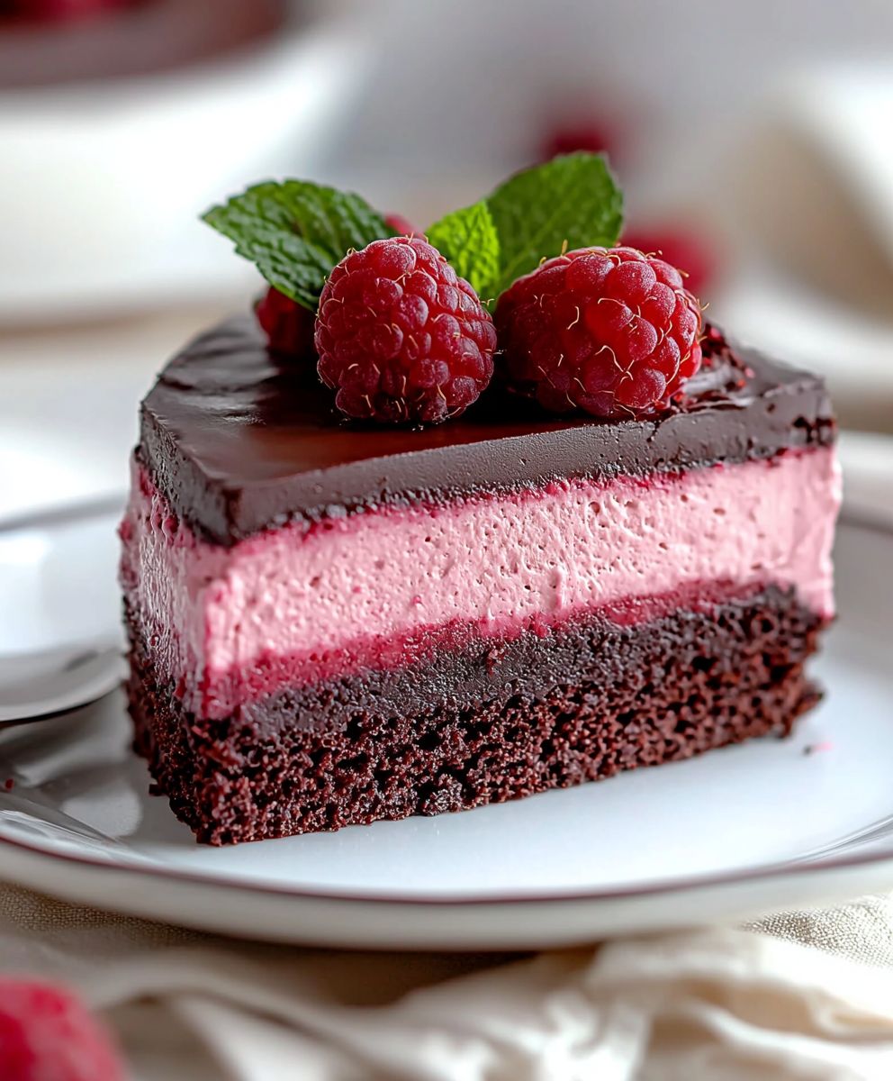 Schoko Himbeer Mousse Kuchen