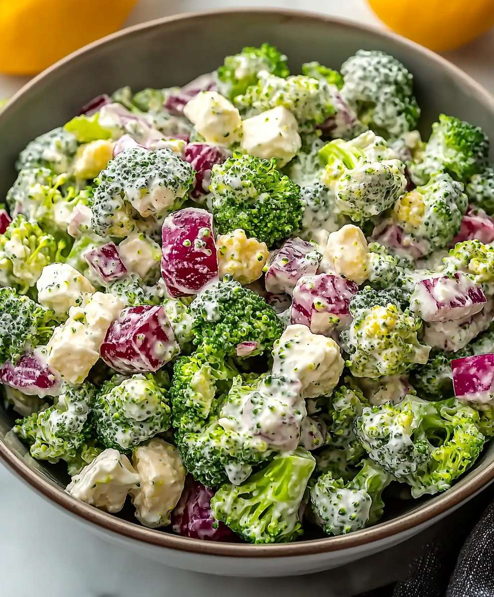 Brokkolisalat griechischer Joghurt