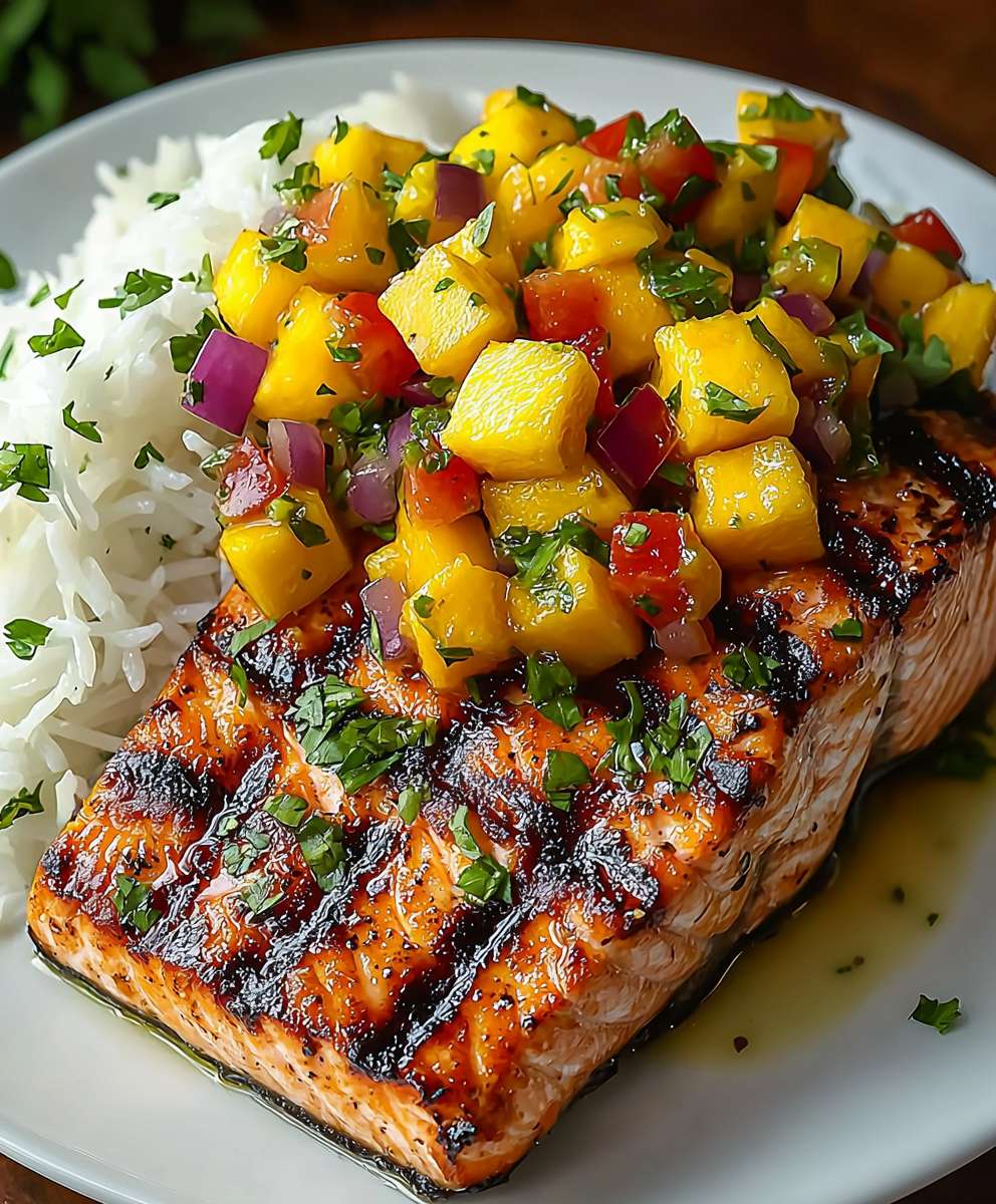 Gegrillter Lachs Mango Salsa