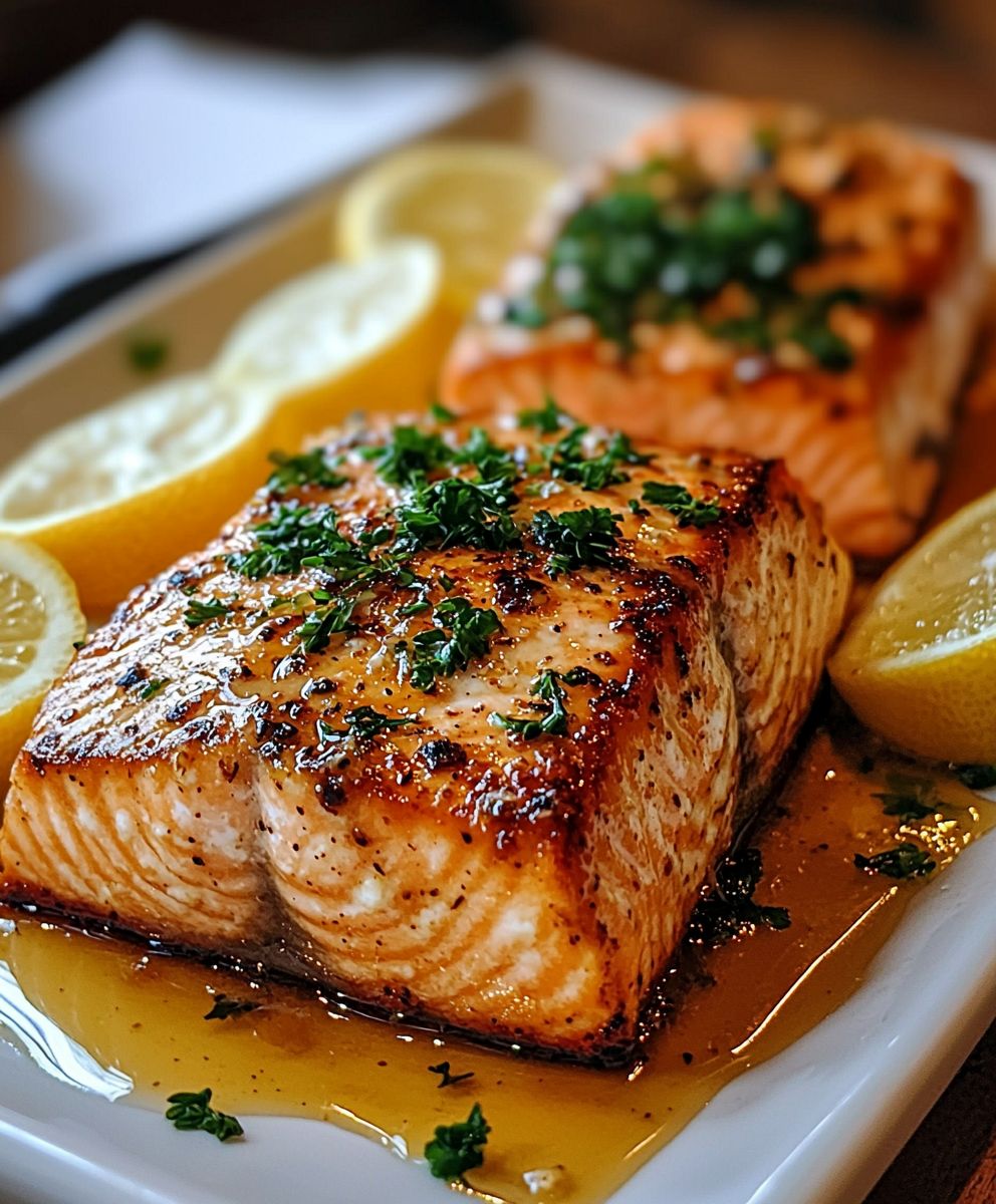 Zitronen Knoblauch Lachs