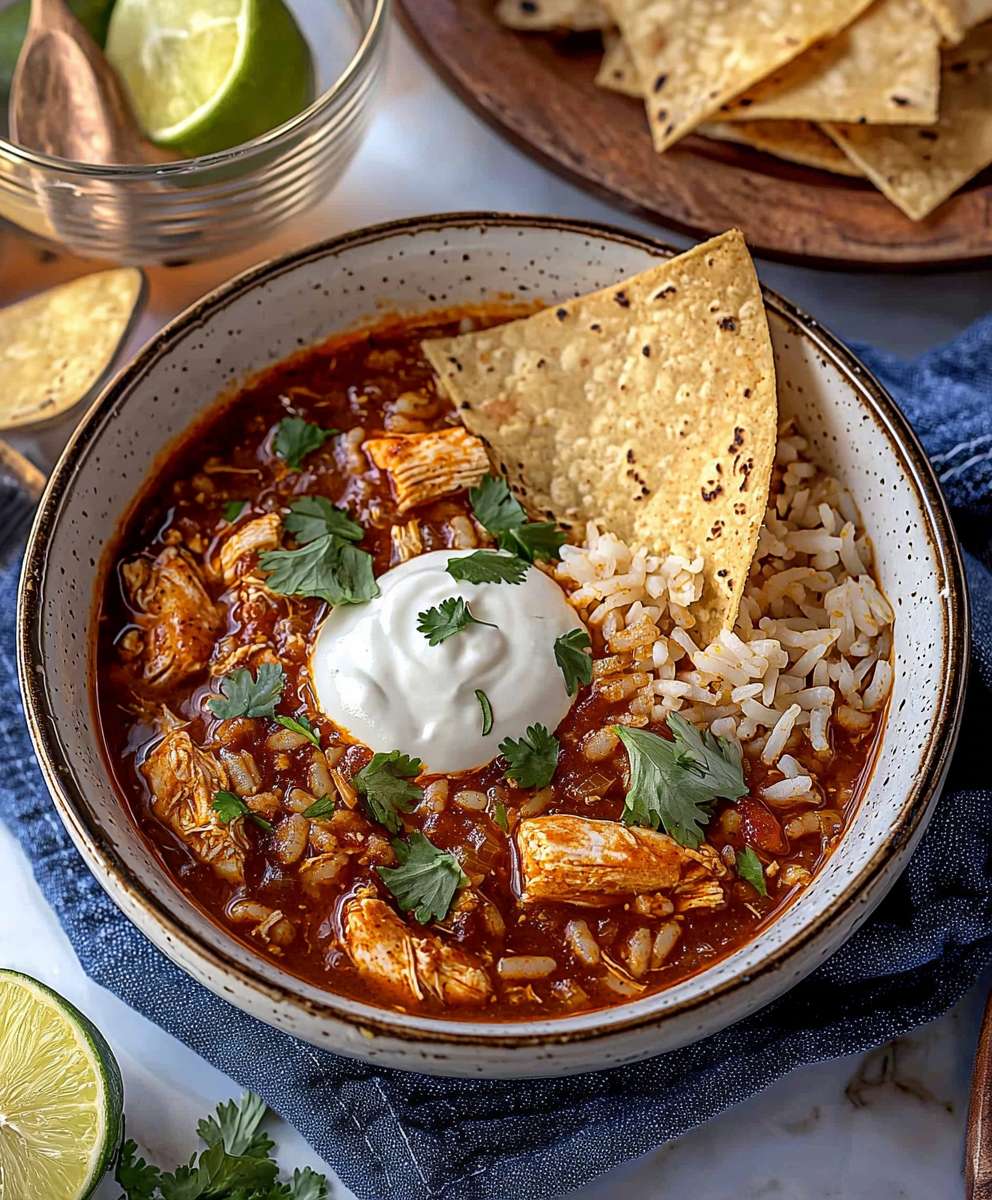 Hühner-Reis-Enchilada-Suppe