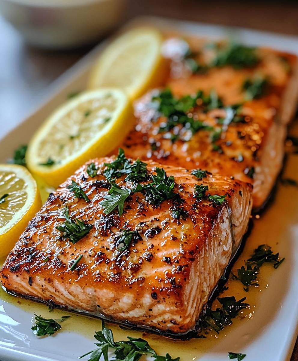 Zitronen Knoblauch Lachs