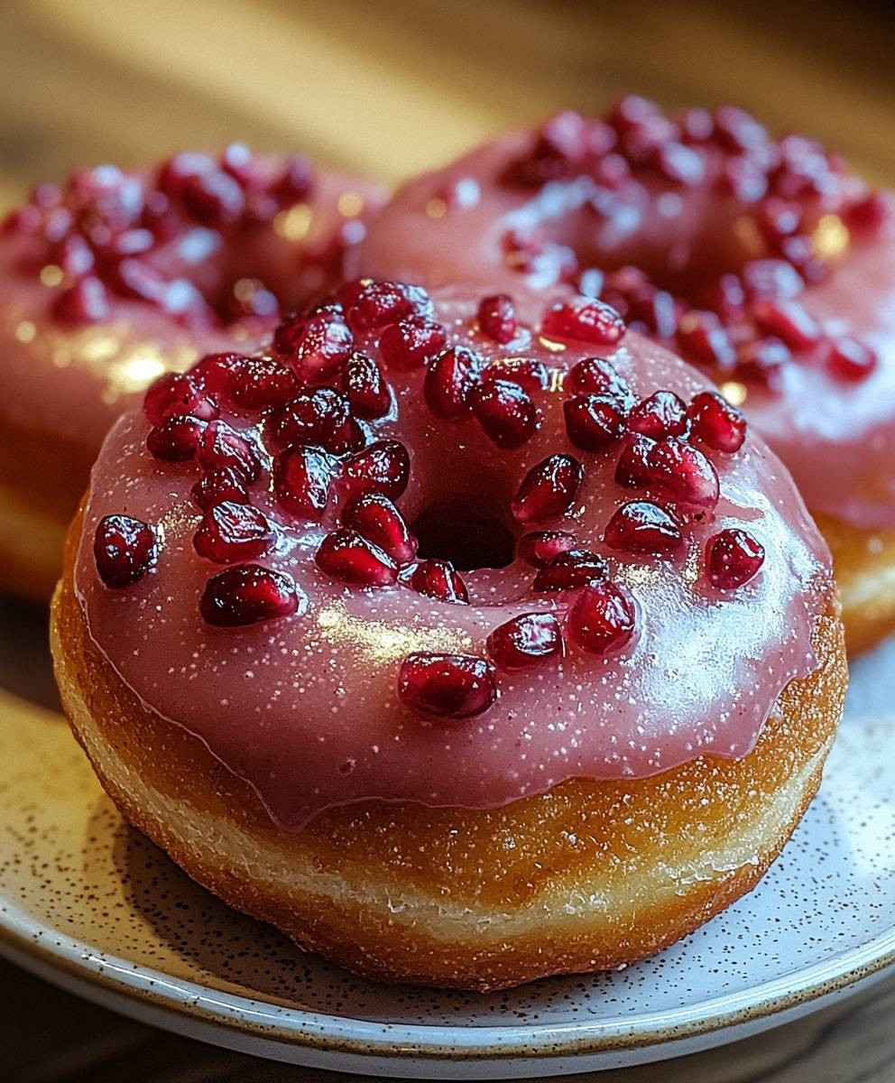 Apfelwein Donuts Granatapfel Glasur