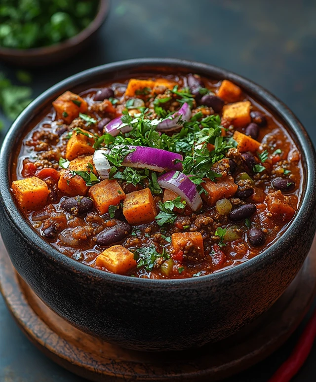Vegetarisches Süßkartoffel-Chili