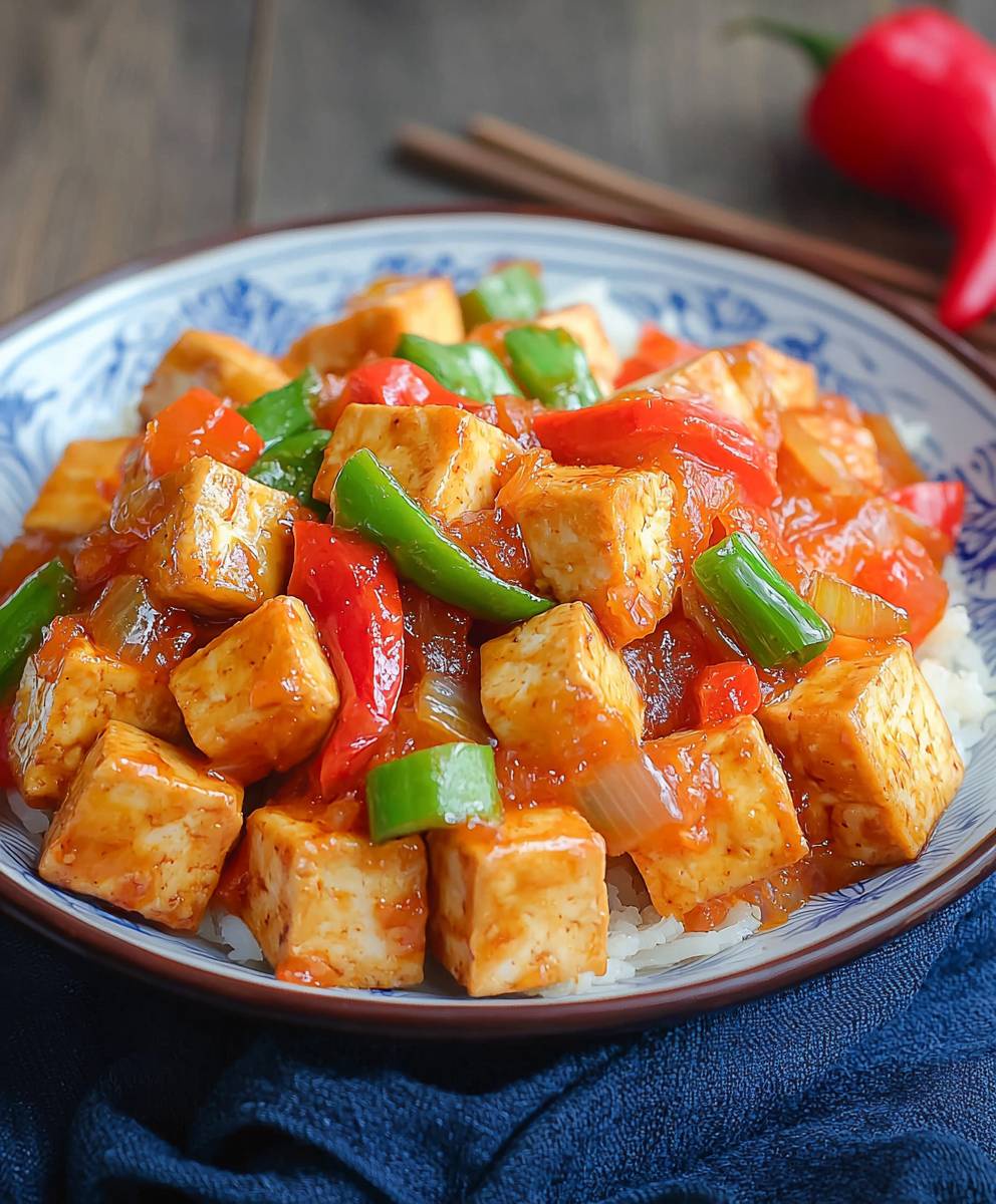Süß-saurer Tofu Gericht