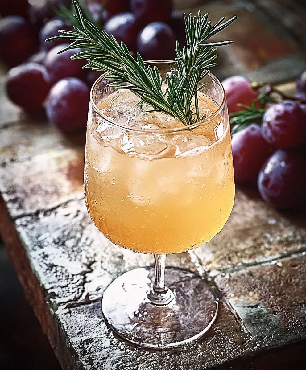 Alkoholfreier Weintrauben Rosmarin Cocktail