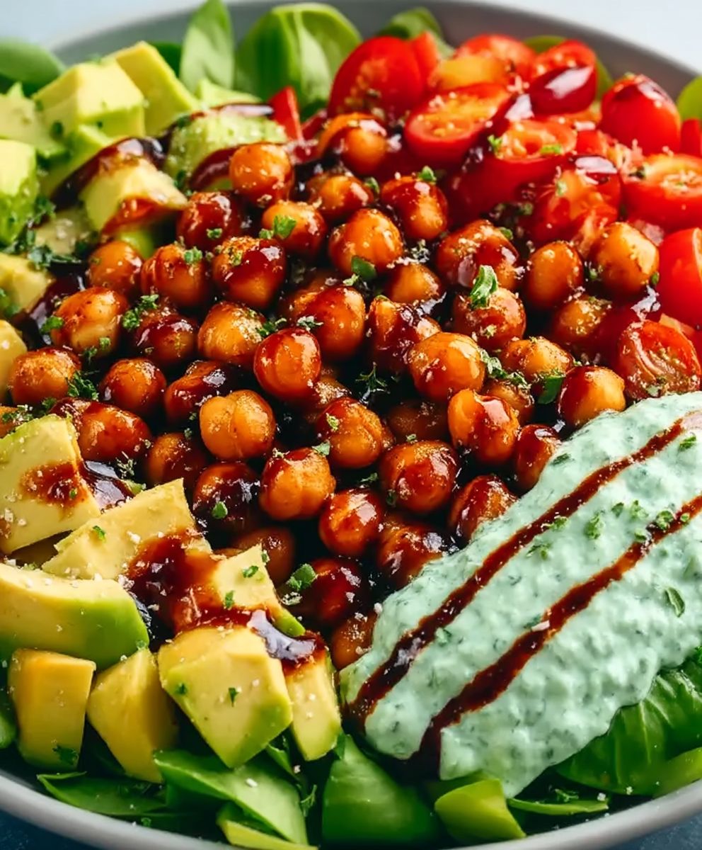 BBQ Kichererbsen Salat Avocado