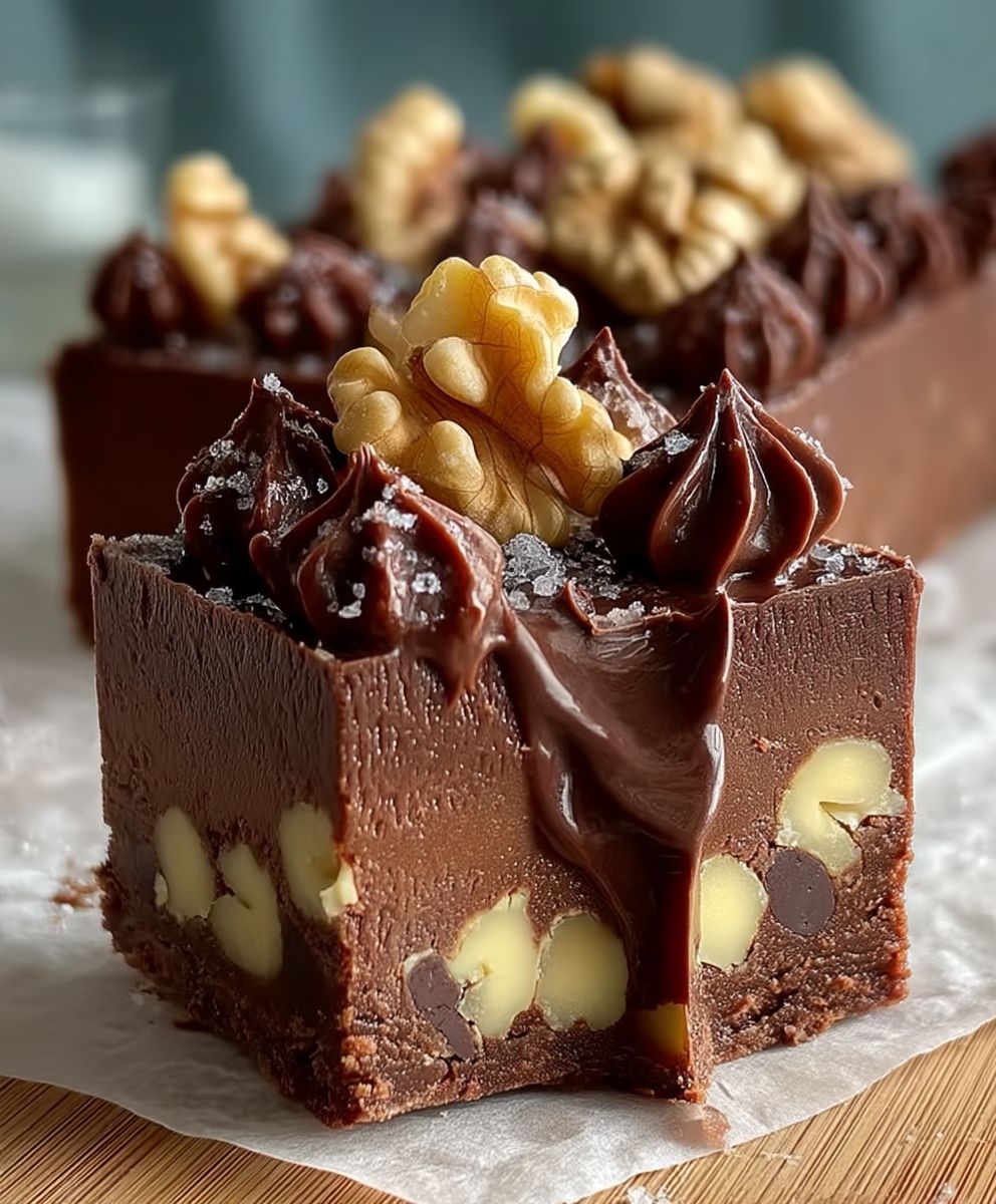 Schokoladen Fudge mit Walnüssen