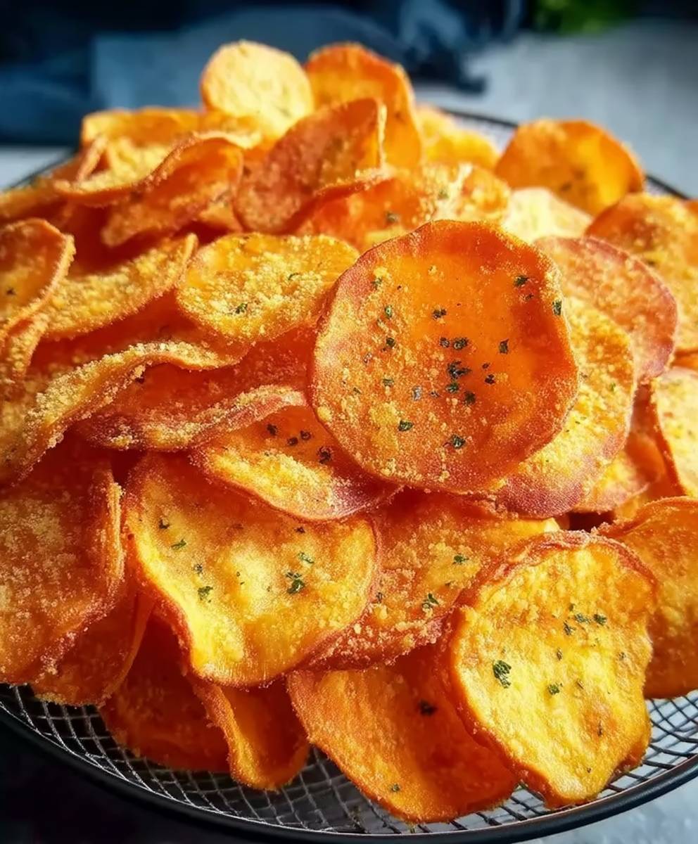 Süßkartoffelchips Heißluftfritteuse