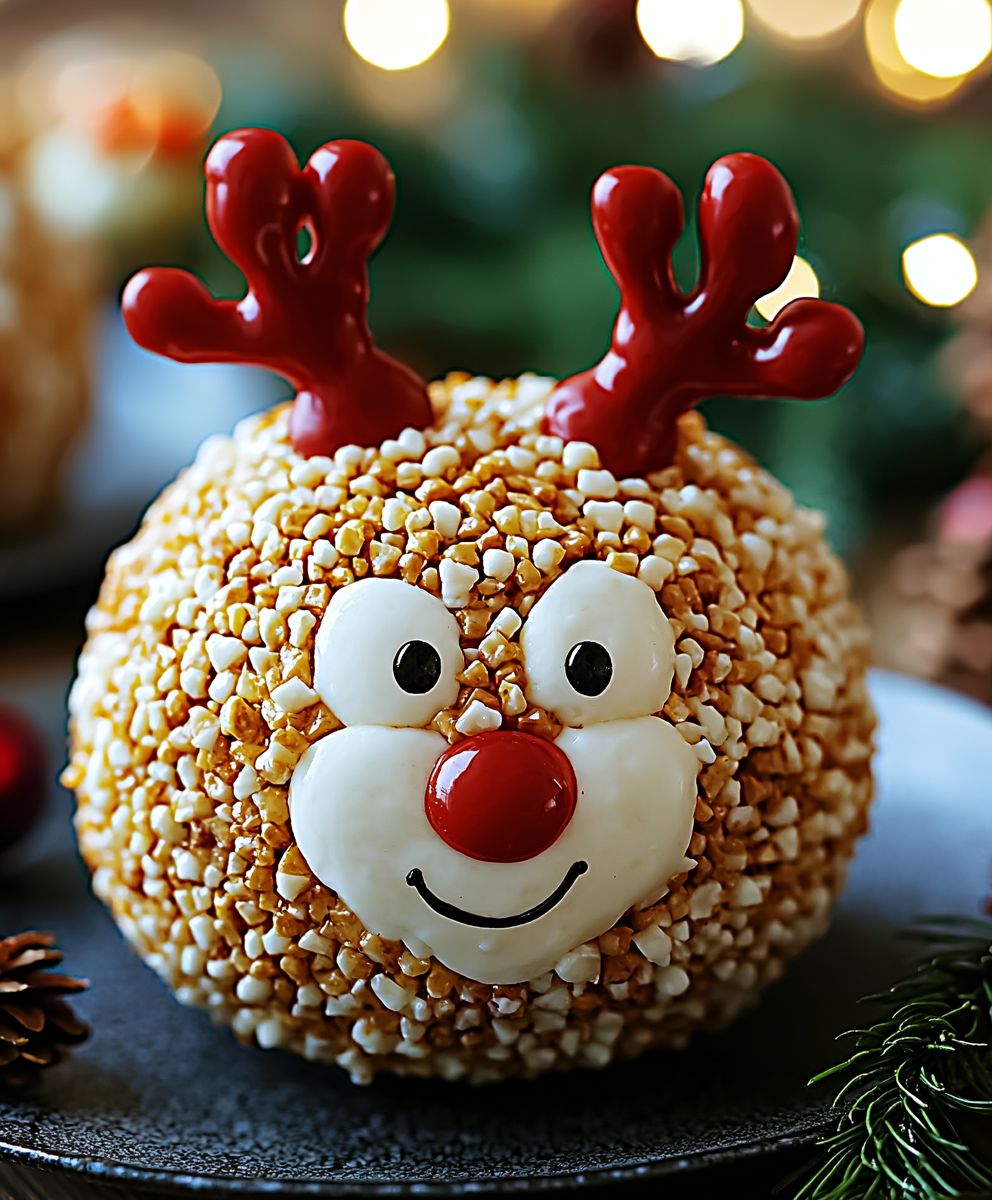 Weihnachtlicher Rudolph Käseball