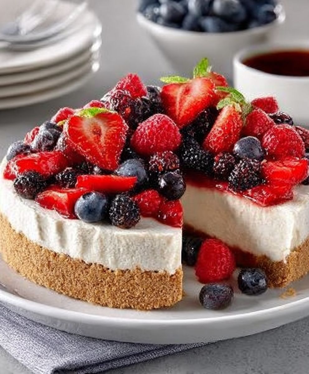 Dreifach Beeren Käsekuchen