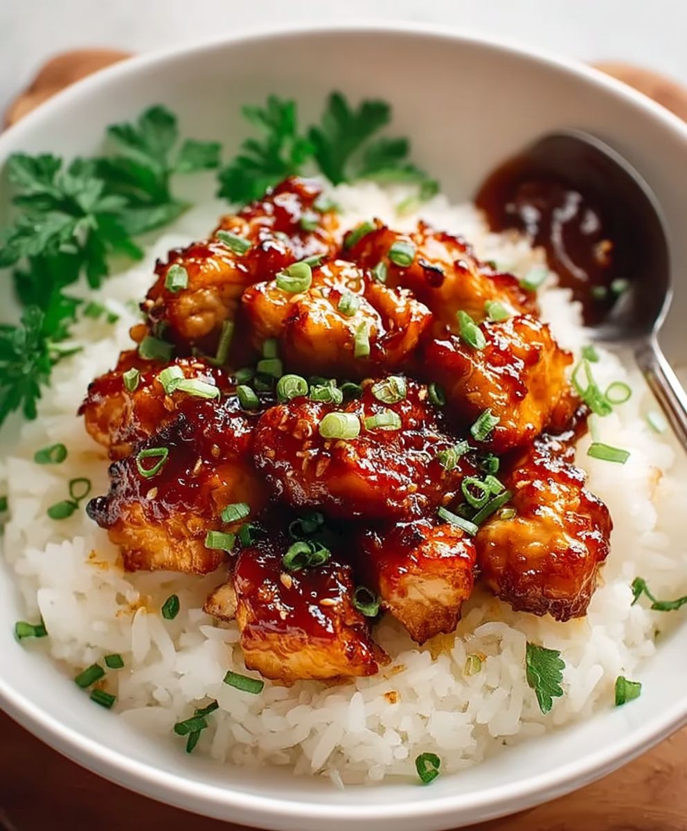 Honig BBQ Hühnchen Reis