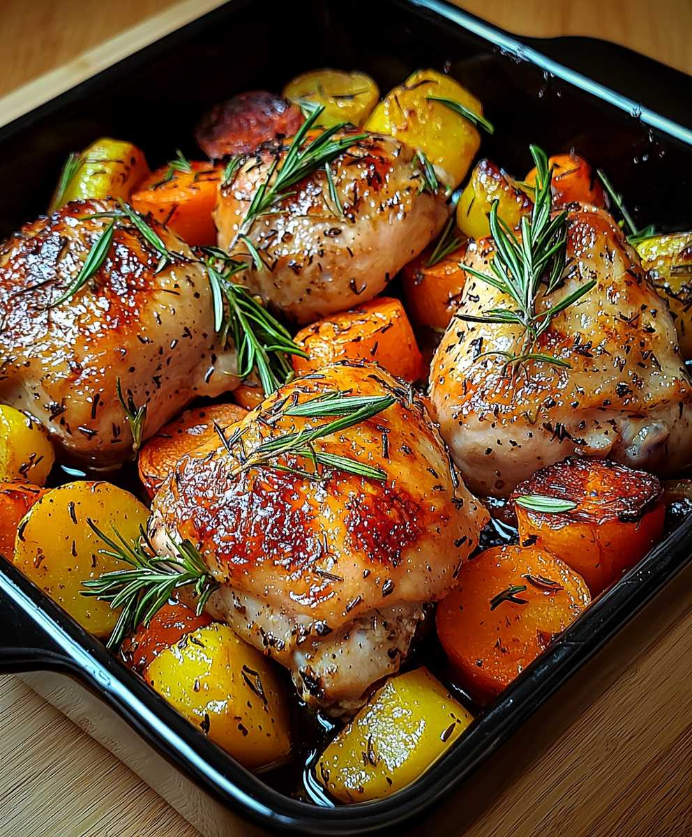 Ofen Hähnchen mit Gemüse