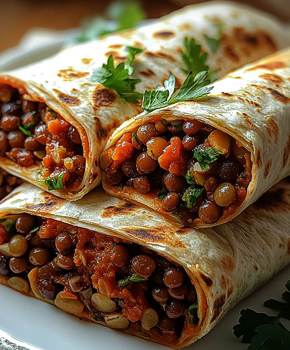 Vegetarische Burritos Linsen Walnüsse