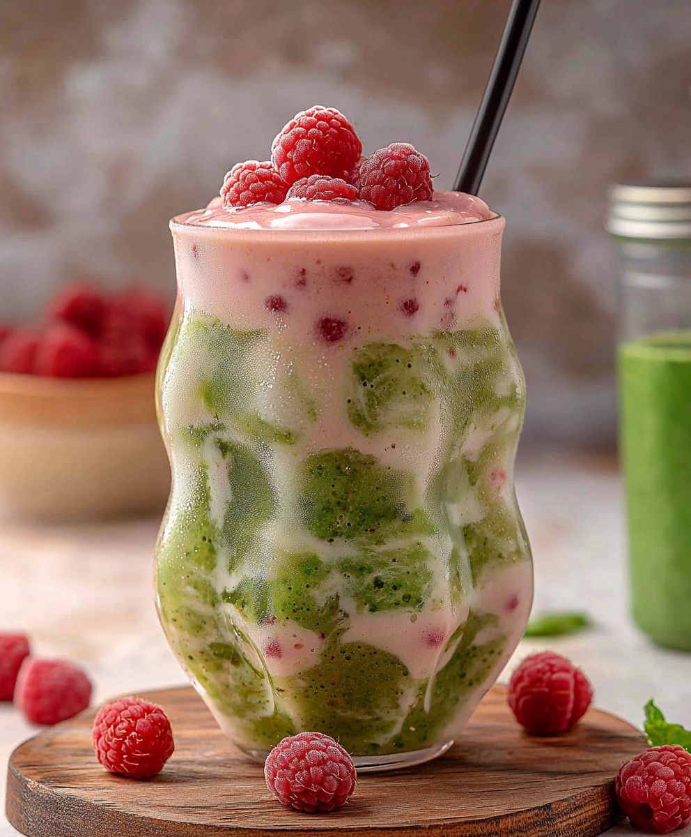 Himbeer Matcha Eis