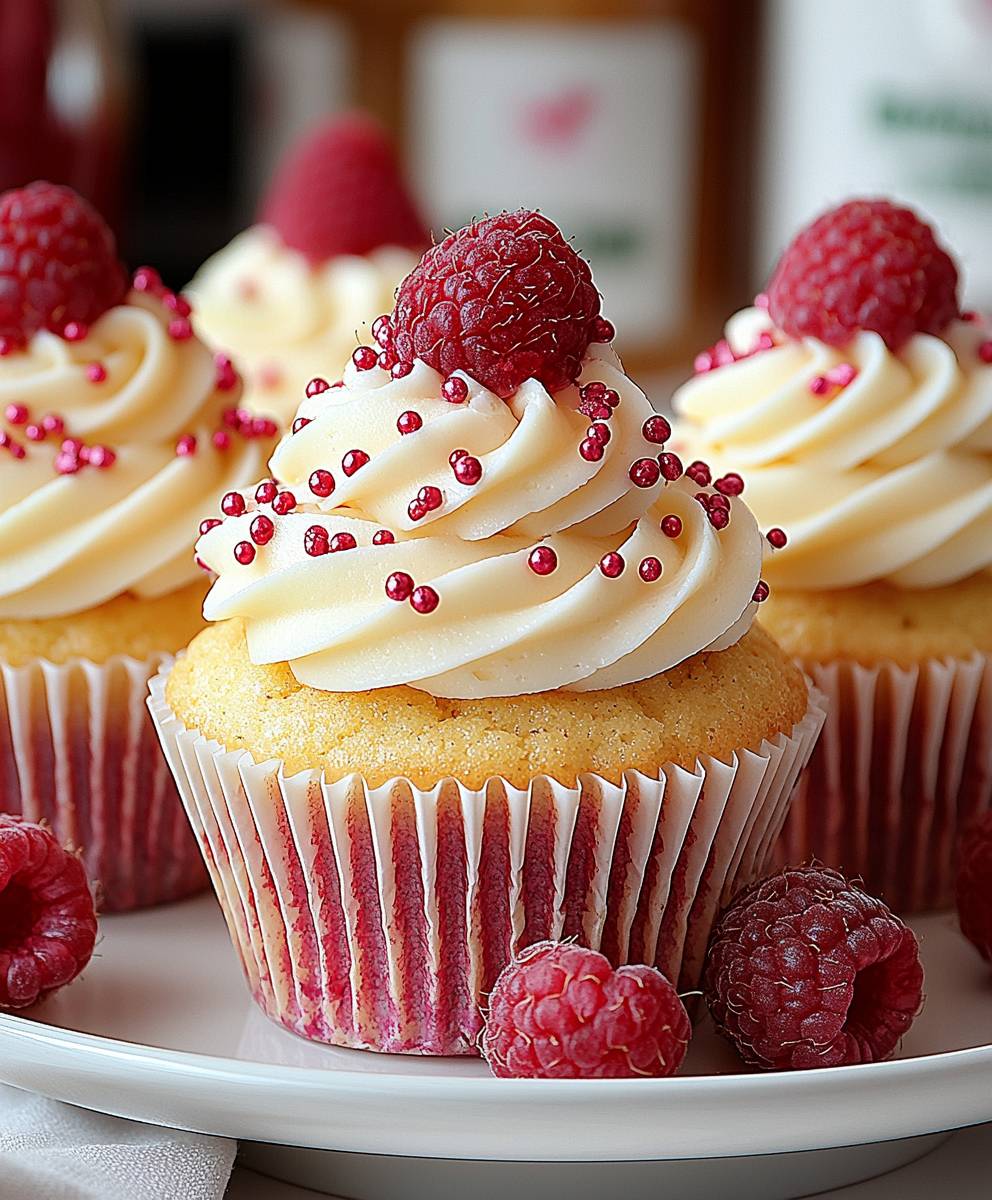 Himbeer Cupcakes Frischkäse Frosting