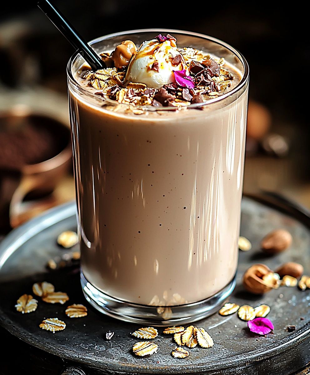 Erdnussbutter Haferflocken Latte Shake