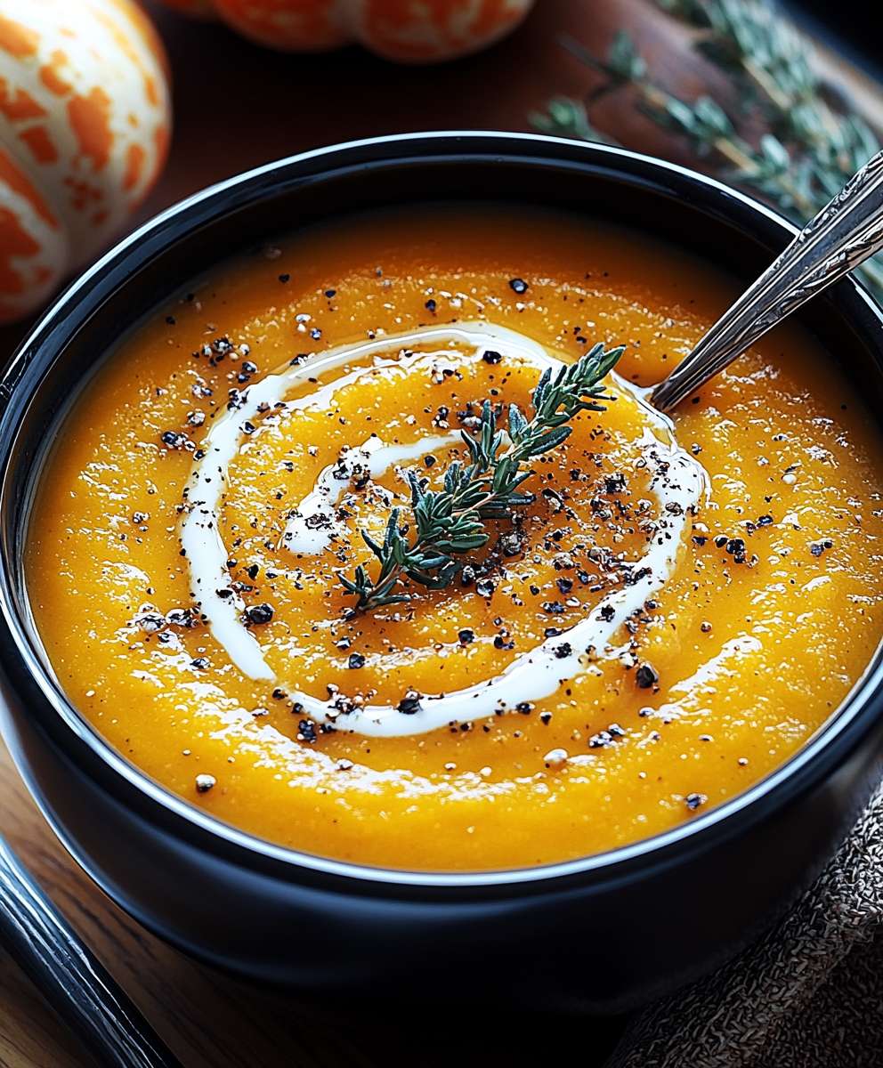 Butternusskürbis Suppe braten