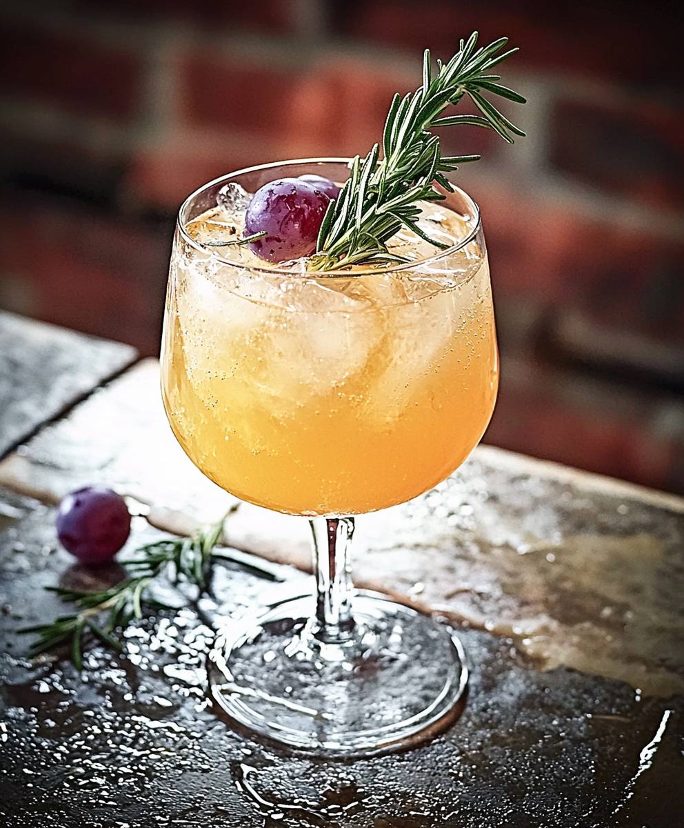 Alkoholfreier Weintrauben Rosmarin Cocktail