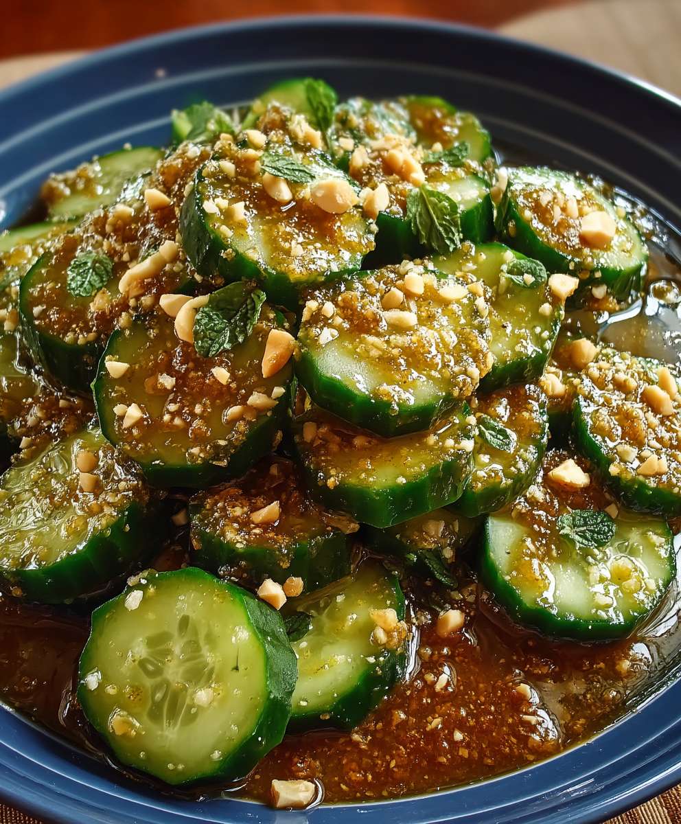 Scharfe Gurken Erdnusssauce