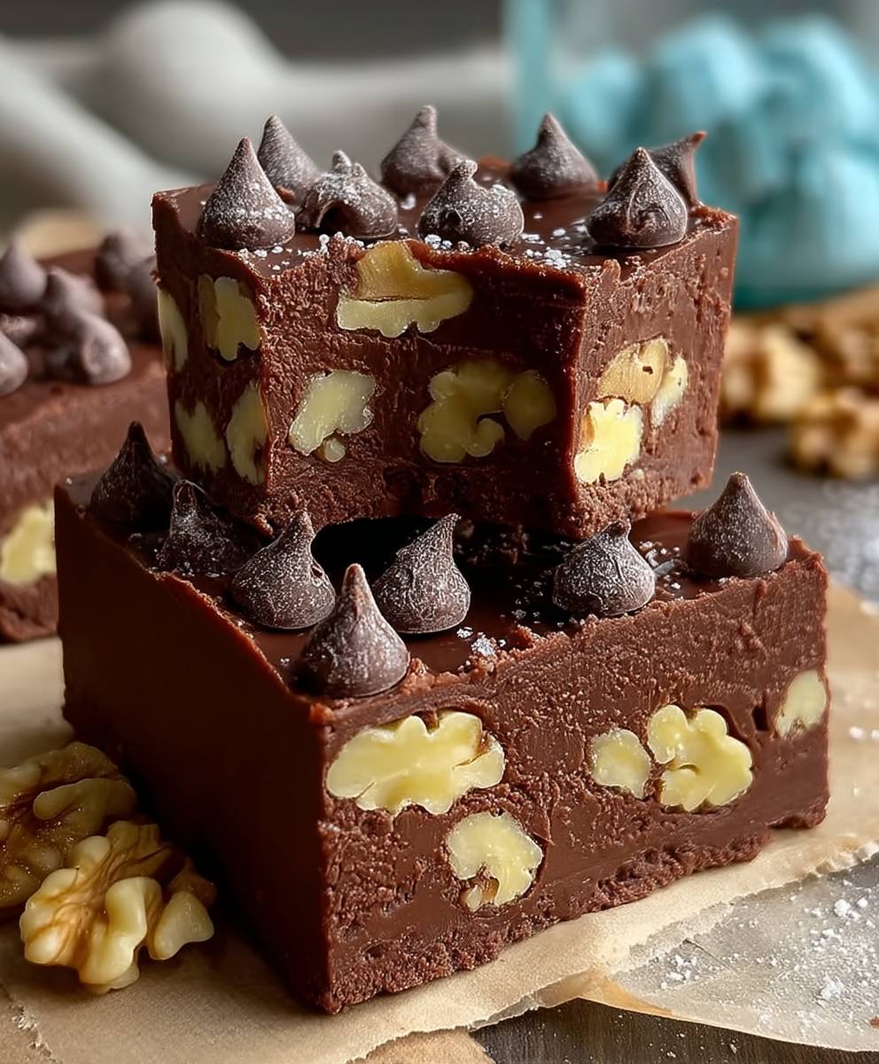 Schokoladen Fudge mit Walnüssen