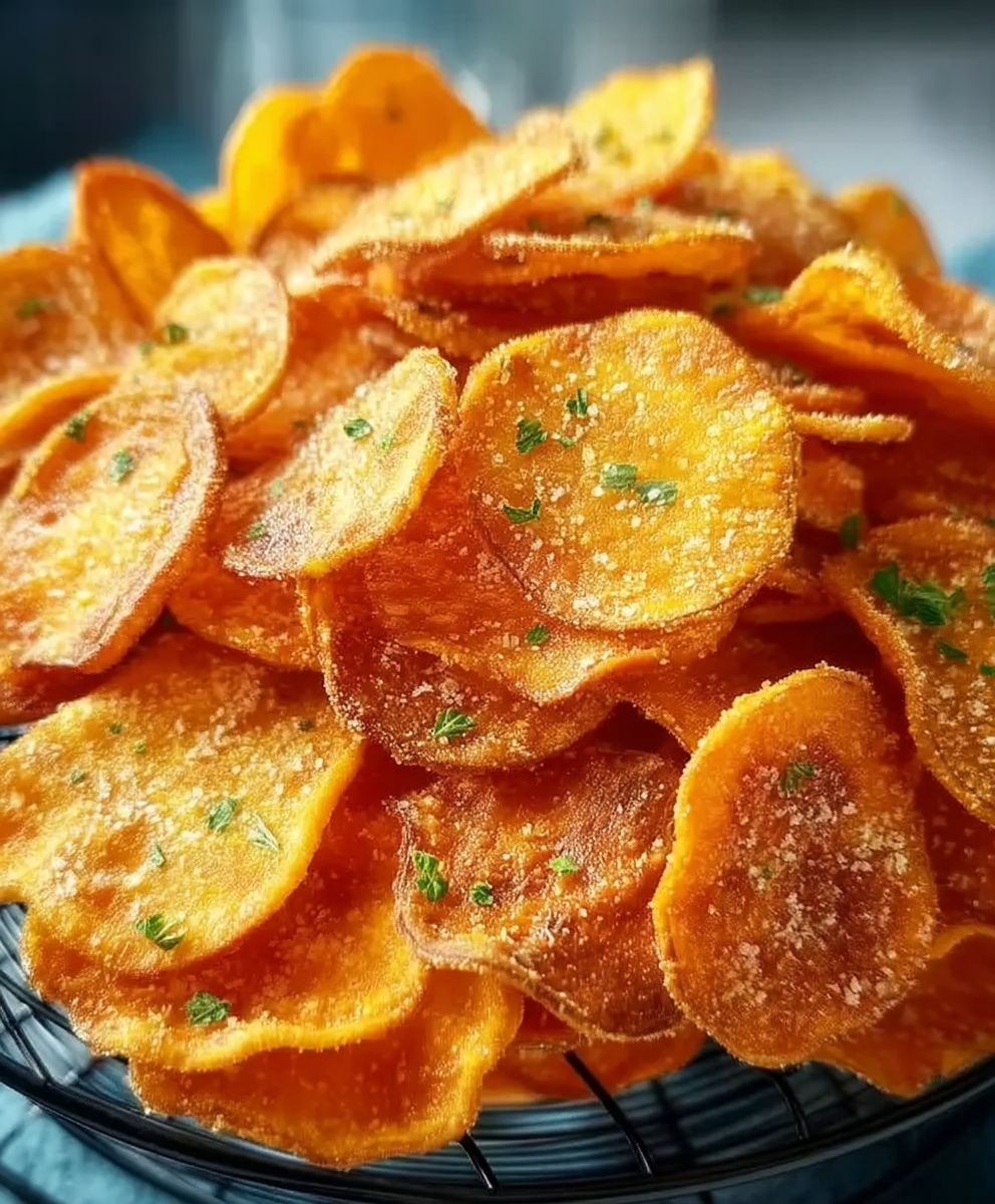 Süßkartoffelchips Heißluftfritteuse
