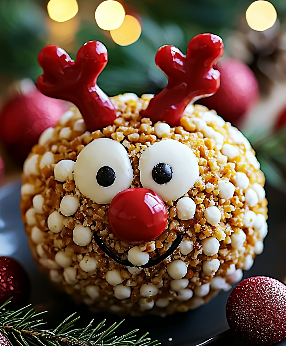 Weihnachtlicher Rudolph Käseball