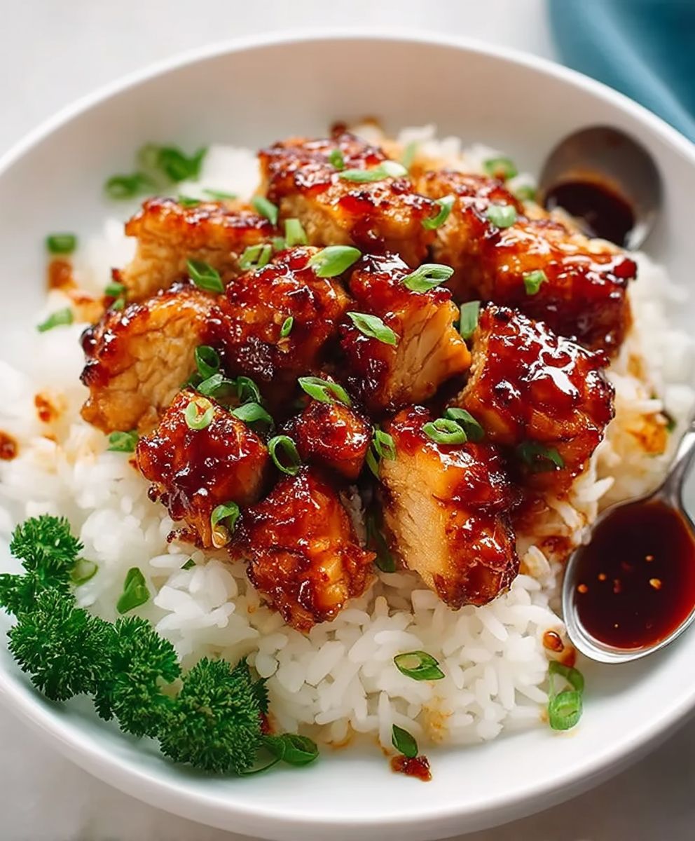Honig BBQ Hühnchen Reis