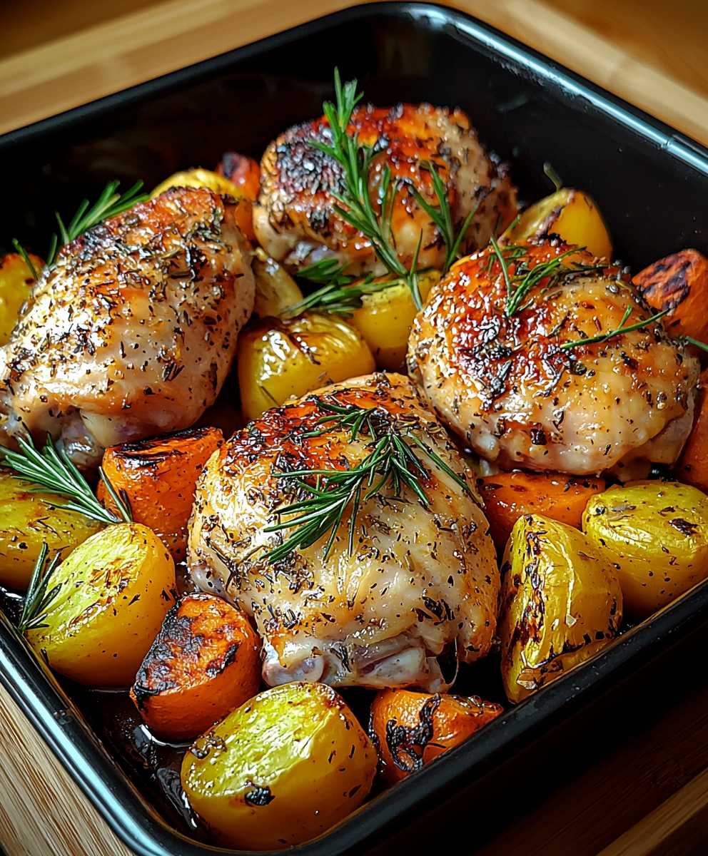 Ofen Hähnchen mit Gemüse