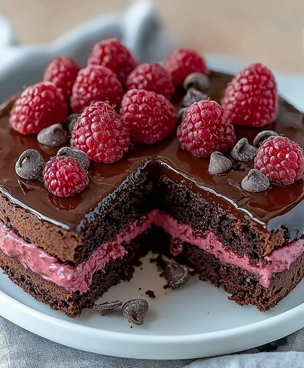 Himbeer Schoko Brownie Torte