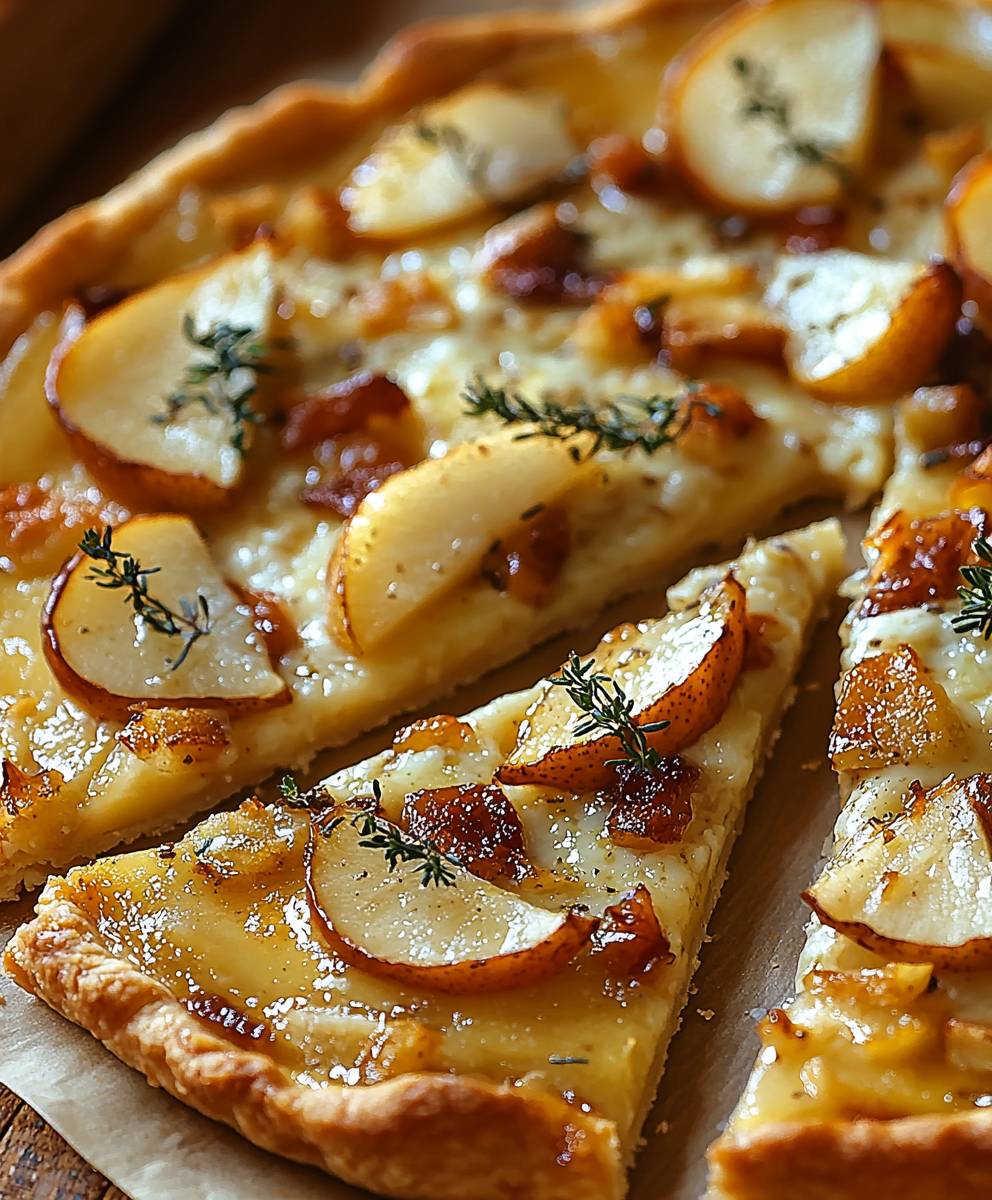 Flammkuchen Birne Gorgonzola