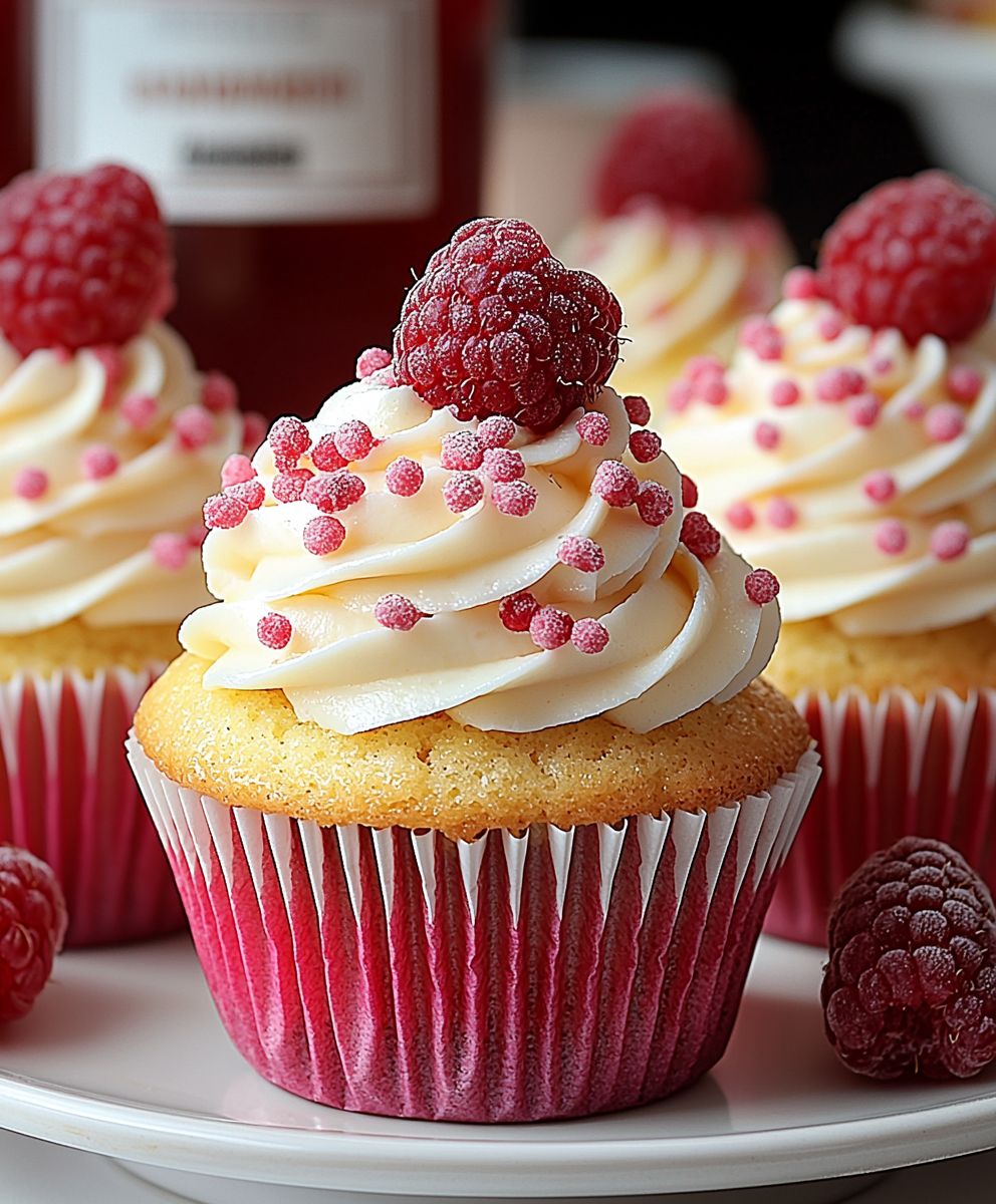 Himbeer Cupcakes Frischkäse Frosting
