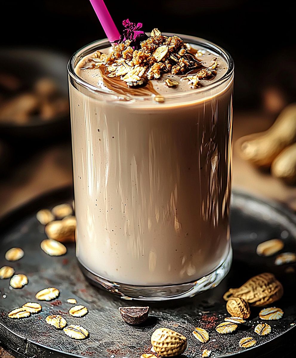 Erdnussbutter Haferflocken Latte Shake