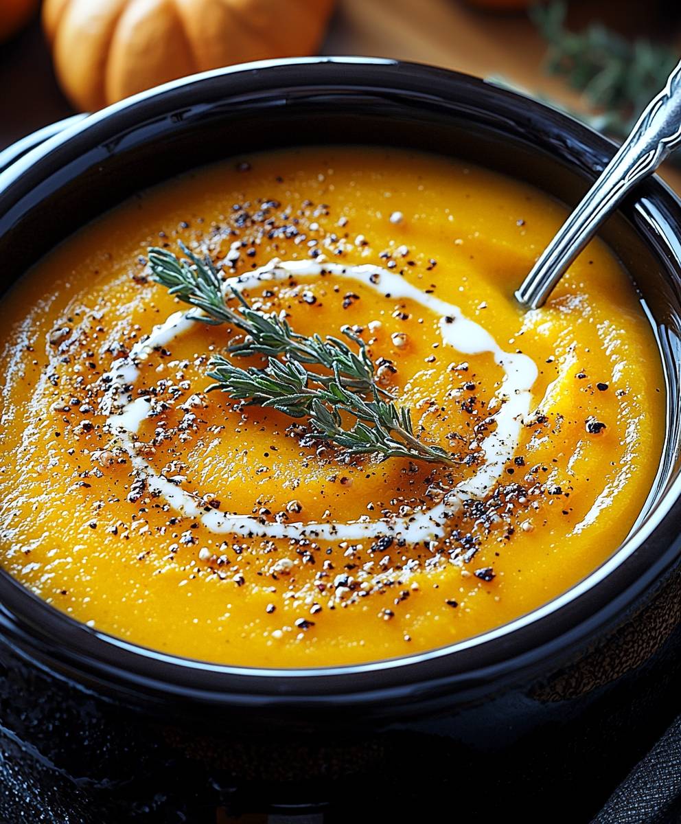 Butternusskürbis Suppe braten