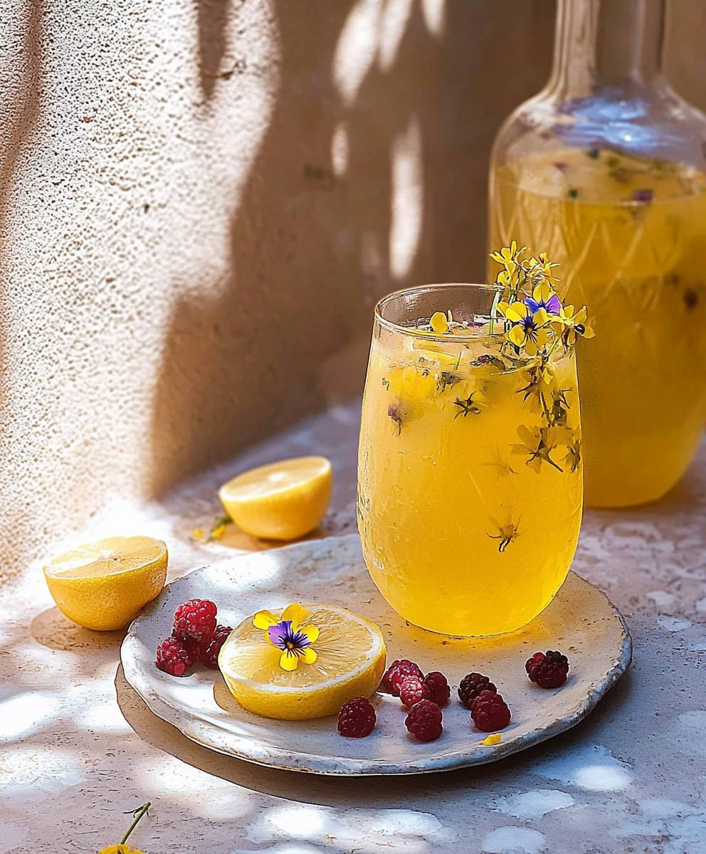 Wildblumen Beeren Limonade selber machen