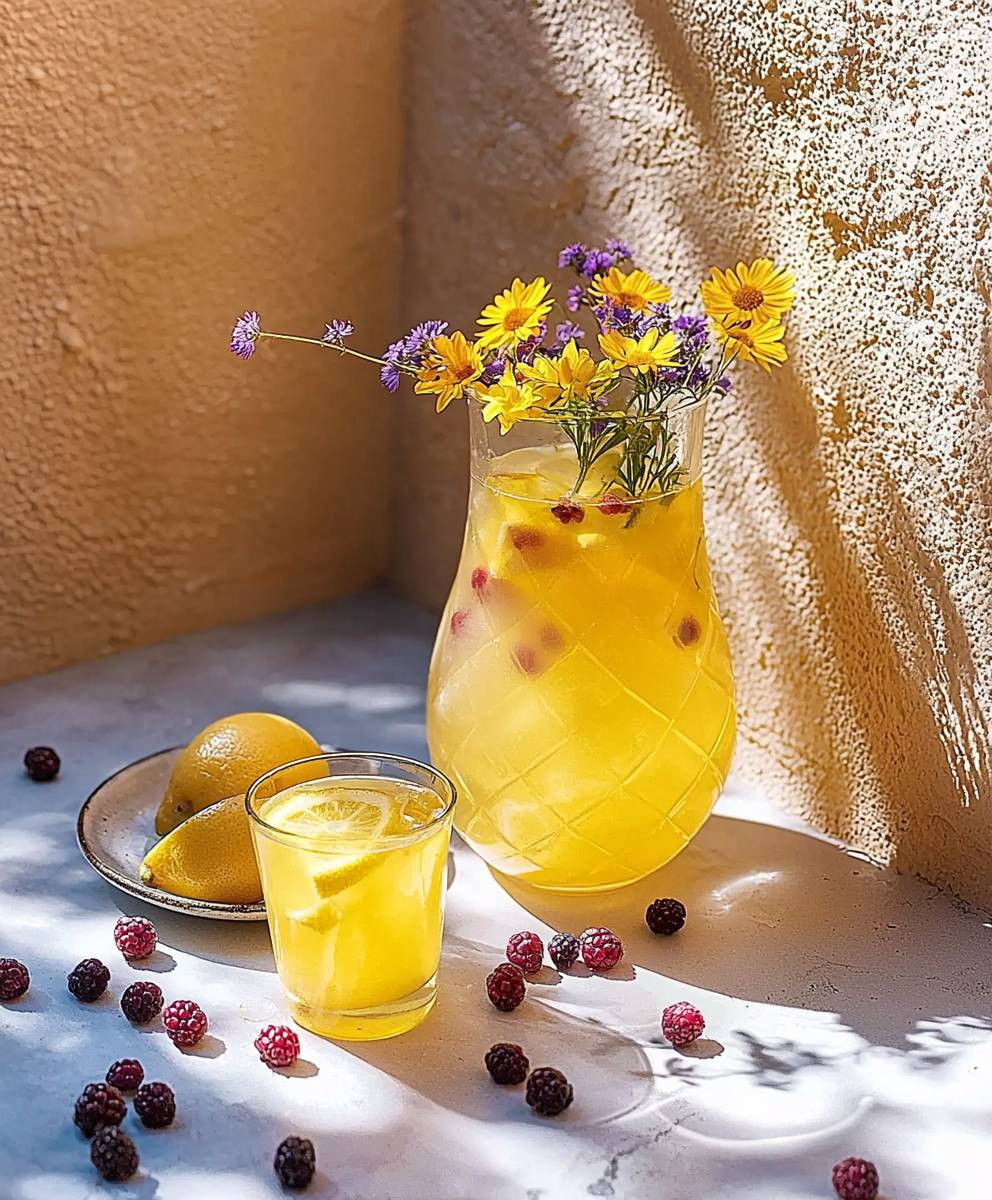 Wildblumen Beeren Limonade selber machen