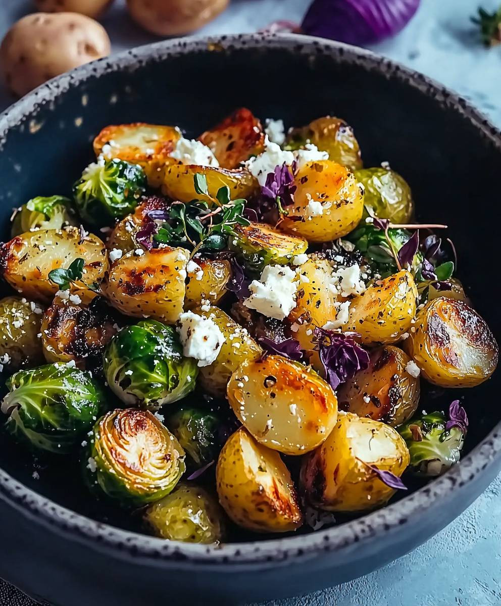 Rosenkohl Kartoffel Feta Gemüse