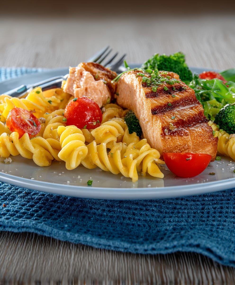 Lachs Pasta mit Brokkoli