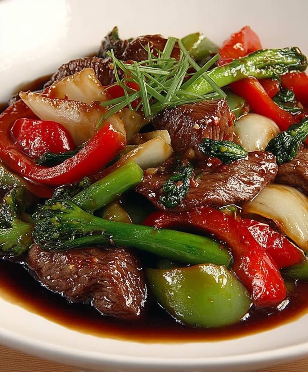 Gemüsepfanne Rind Teriyaki Soße