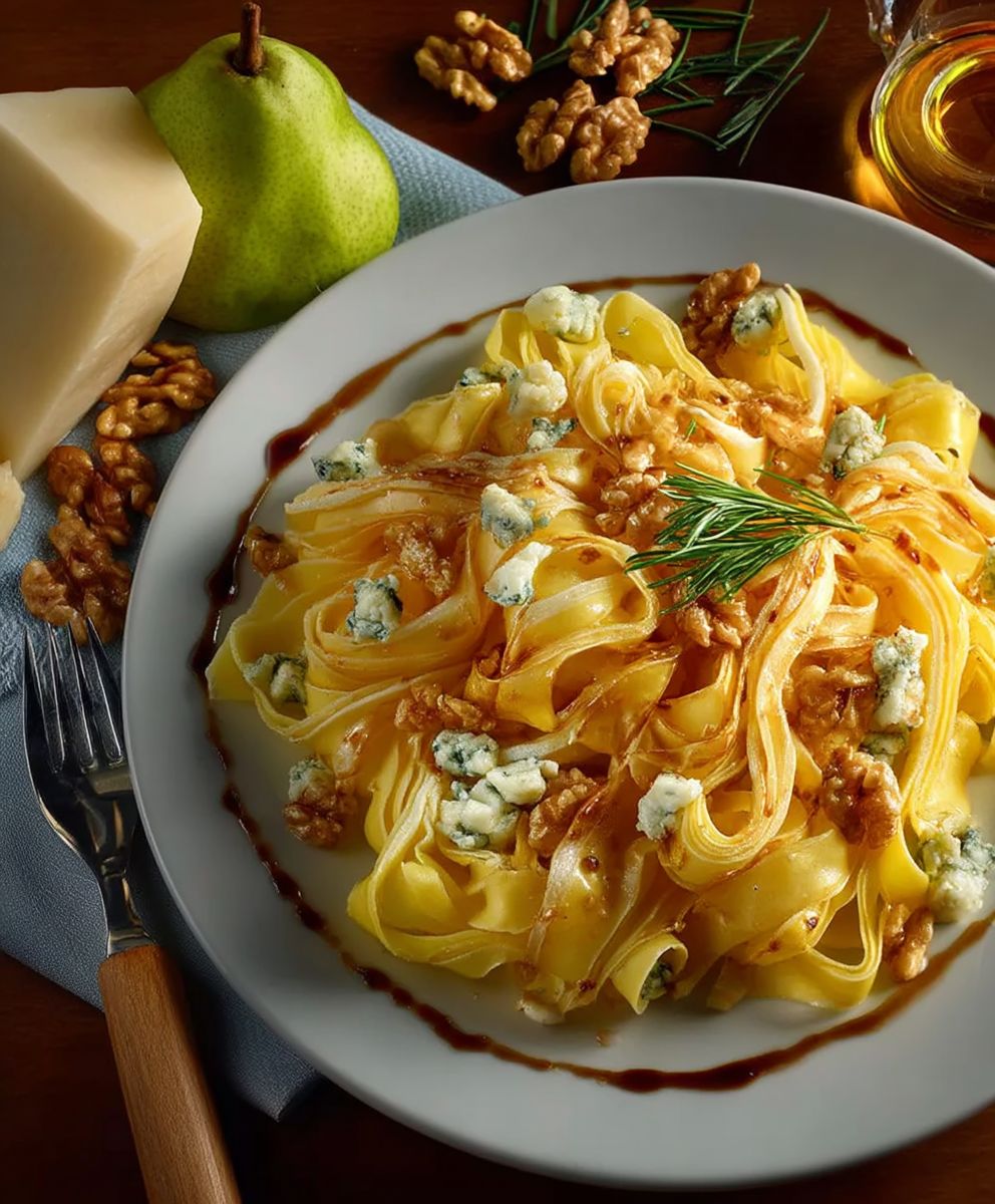 Balsamico Birnen Gorgonzola Pappardelle