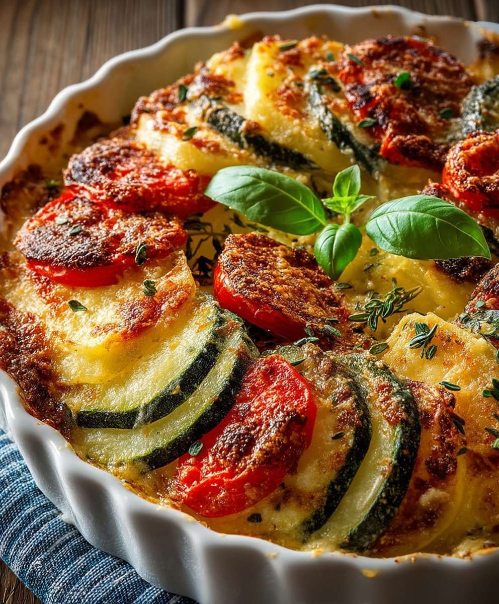 Kartoffel Gratin Zucchini Tomaten