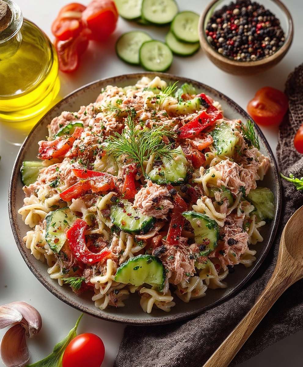 Thunfisch Nudelsalat Gurke Paprika