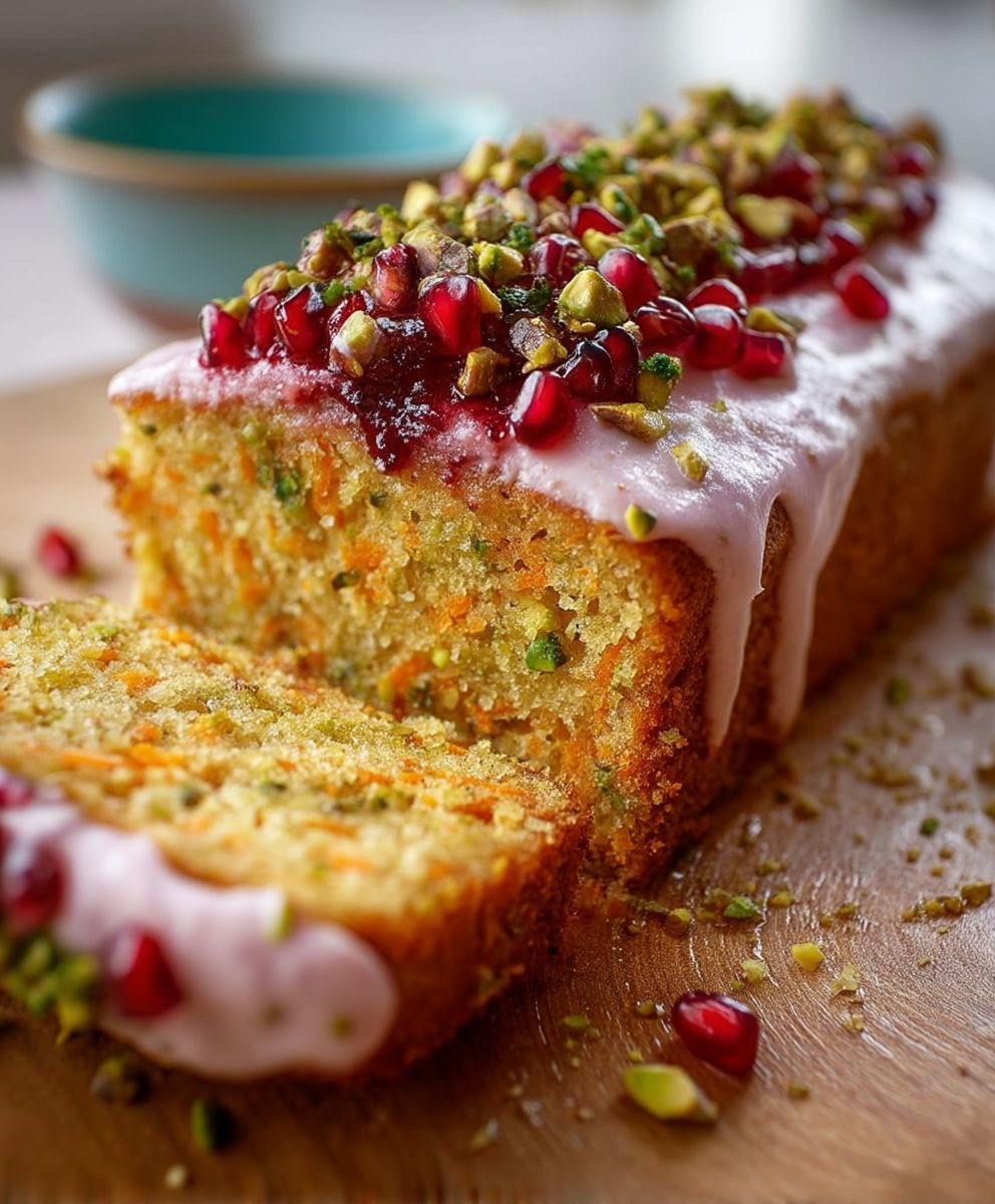 Karottenkuchen Pistazien Granatapfel